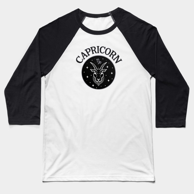 Capricorn Star Sign Zodiac Horoscope Cheeky Witch® Baseball T-Shirt by Cheeky Witch